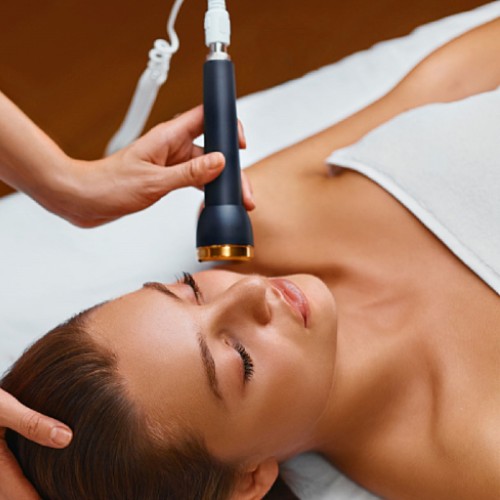 Microdermabrasion treatment in progress