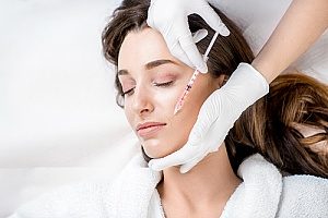 a woman receiving a Botox injection at a Northern Virginia medical spa